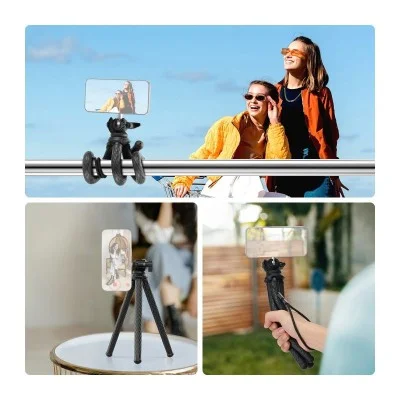 Neewer flexible tripod with mini ballhead and magnetic phone holder _ black